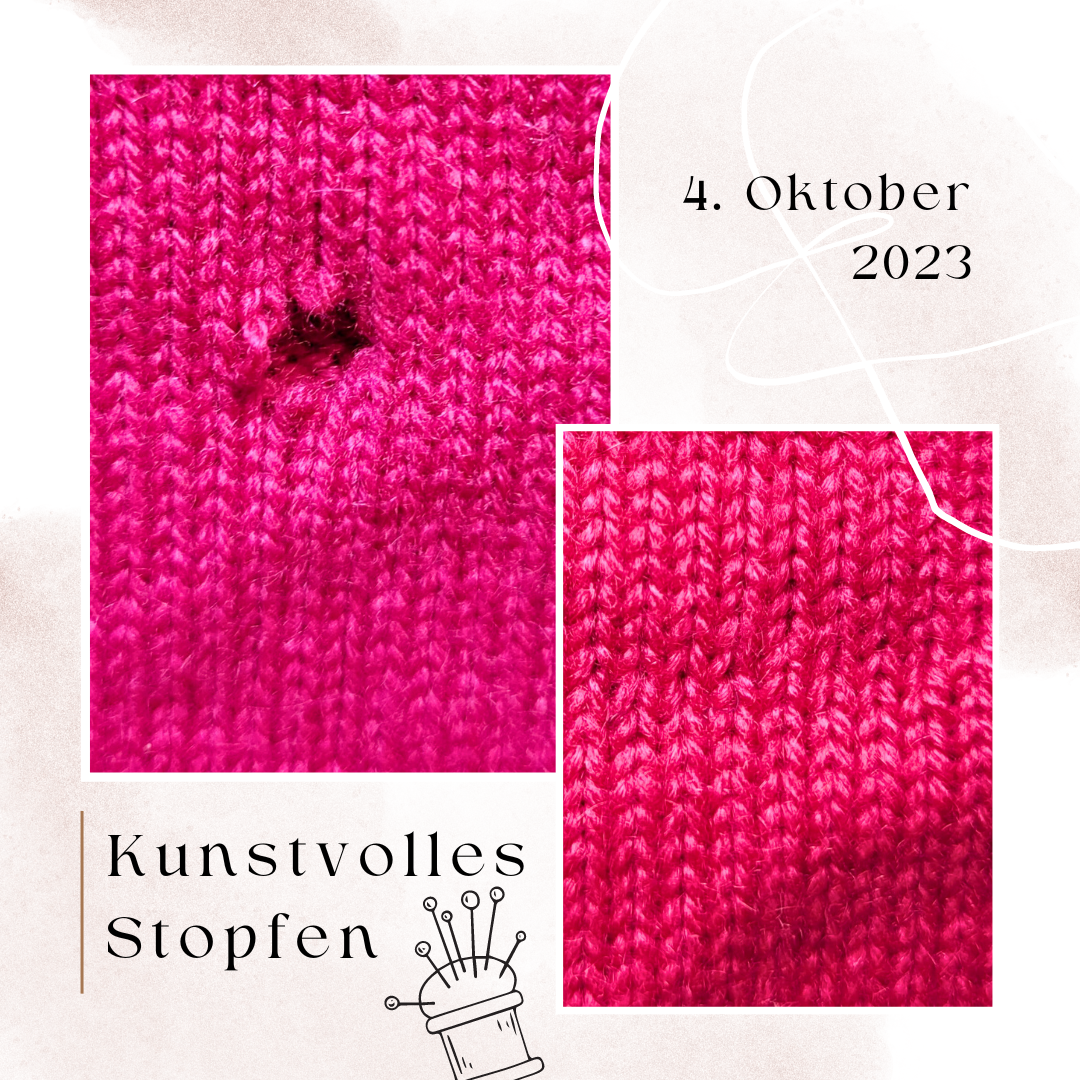 Workshop "Ein einfaches Loch kunststopfen - Nachhaltigkeitsedition" für nachhaltiges Stricken! 