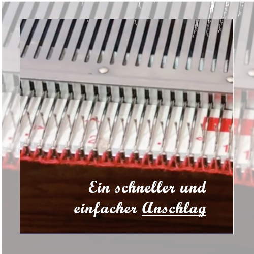 Ein schneller und einfacher Anschlag an der Einbett-Strickmaschine