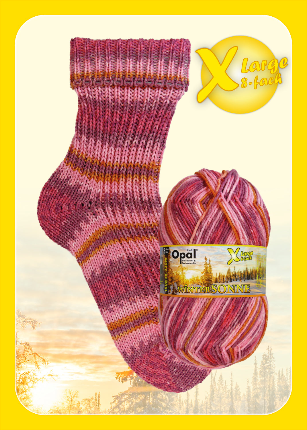 XLarge Wintersonne 8-fach Sockenwolle