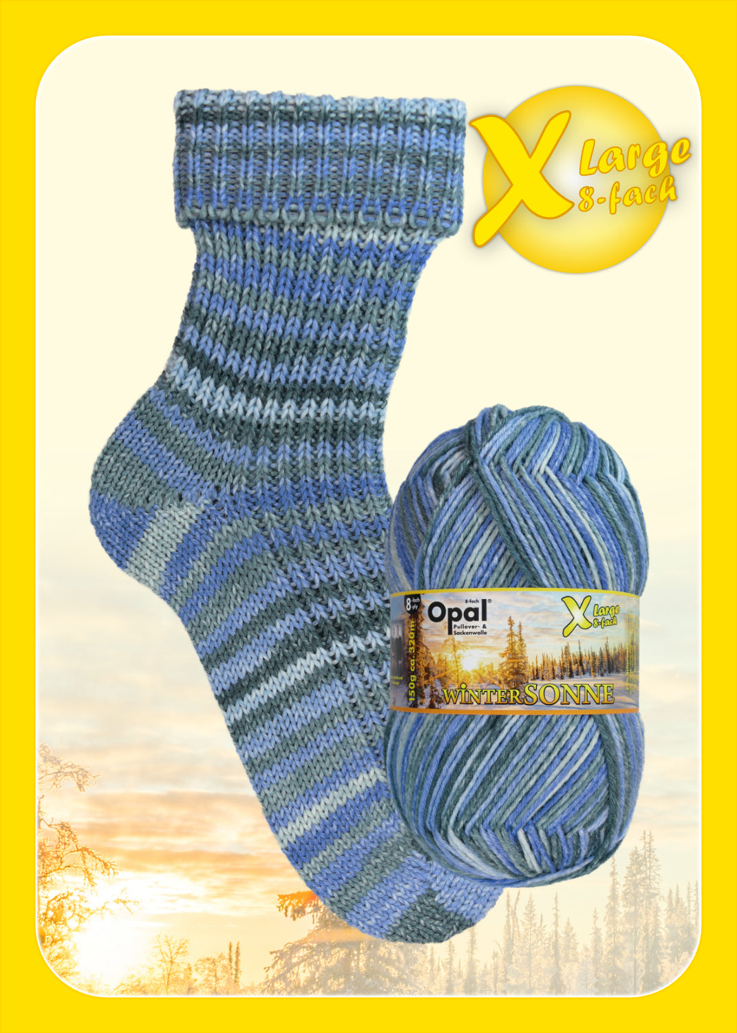 XLarge Wintersonne 8-fach Sockenwolle