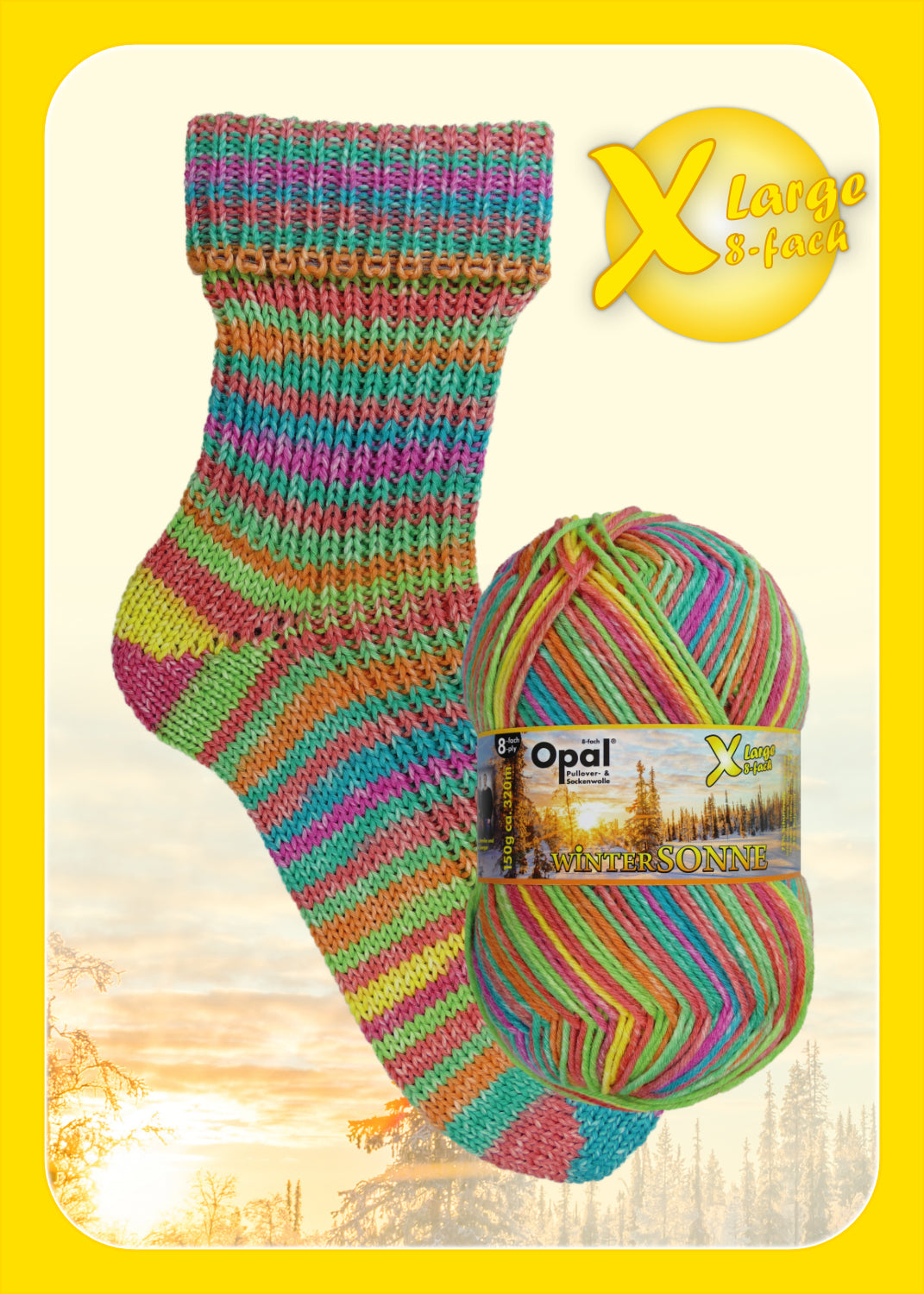 XLarge Wintersonne 8-fach Sockenwolle