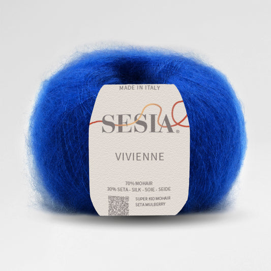 Sesia Vivienne Mohair-Seide-Garn in Königsblau – edles Strickgarn aus Super Kid Mohair und Mulberry-Seide