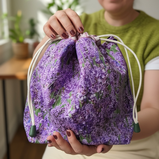 Lavendel Projektbeutel für Socken Stricktasche Baumwolle kaufen