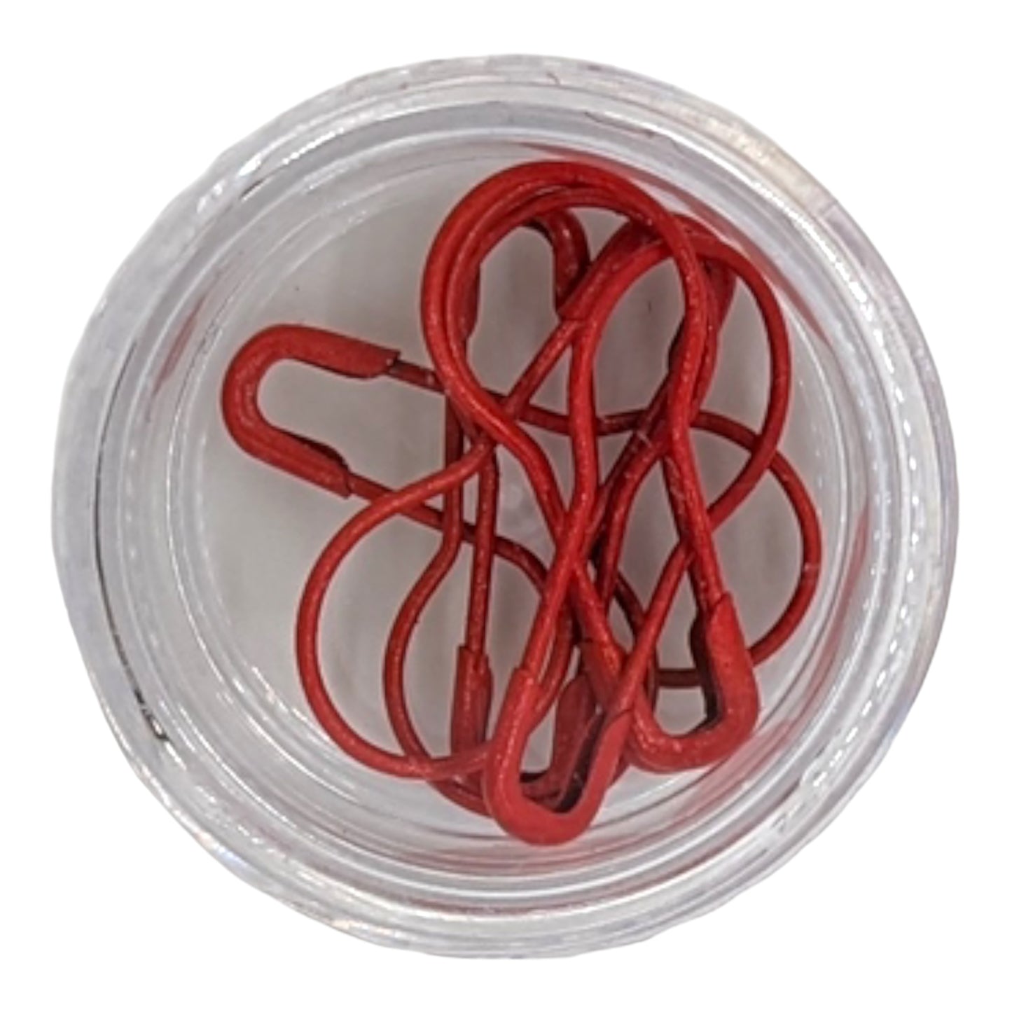 Elegant metal knitting markers with plastic container