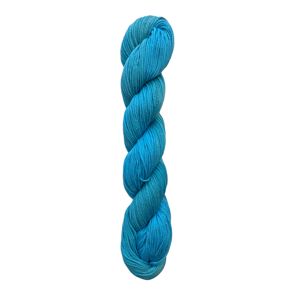 Handgefärbte mercerisierte Baumwolle „Fayence" von Wolle am Michel – reines, ruhiges Türkisblau, inspiriert von der altägyptischen Fayence-Glasur