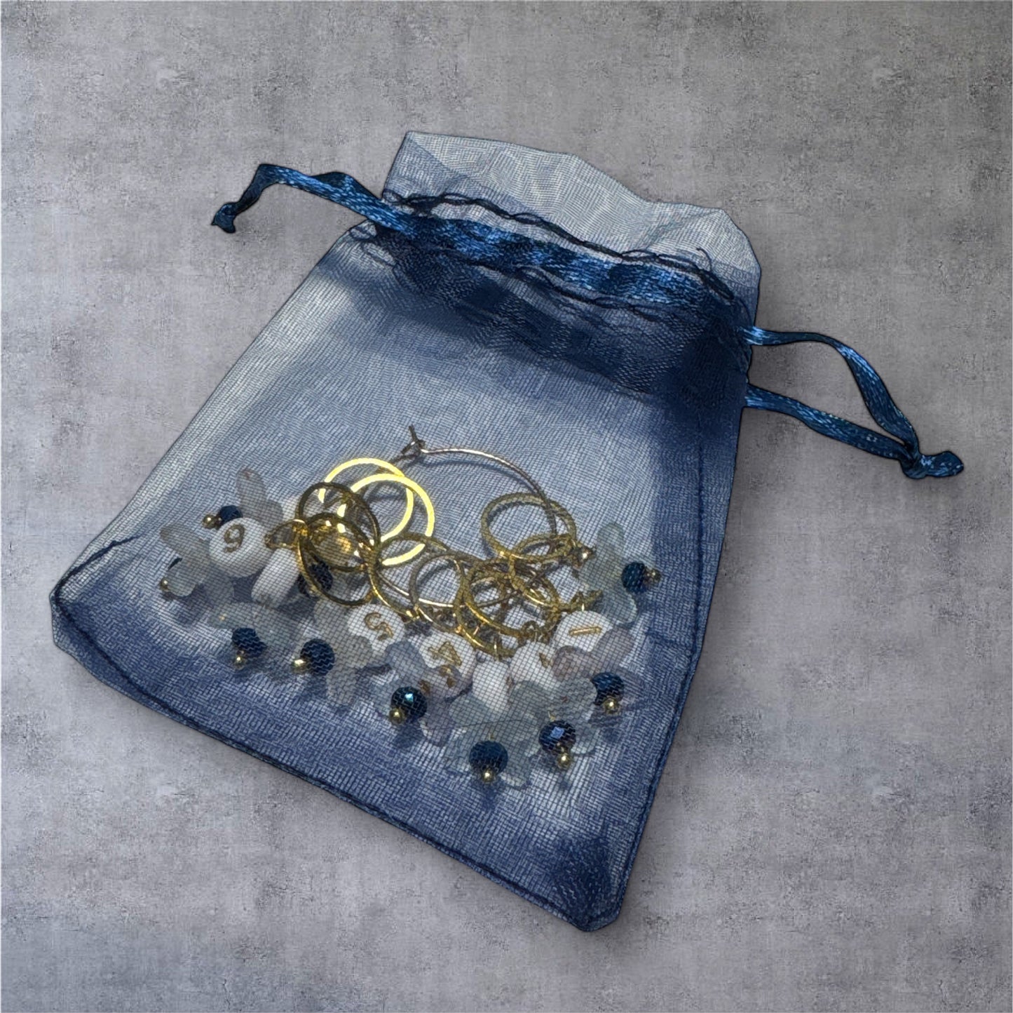Strickmarkierer-Set ReihenBlüten aus Metall und Emaille – handgefertigt und einzigartig