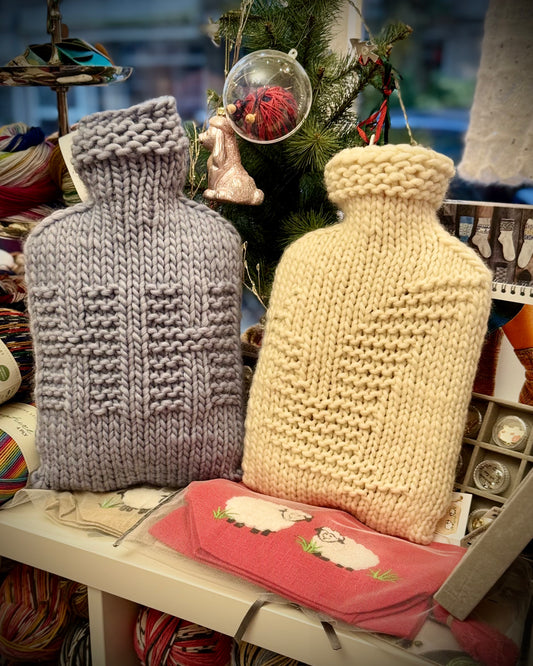 Hot water bottle cover “Hamburg” – knitting instructions