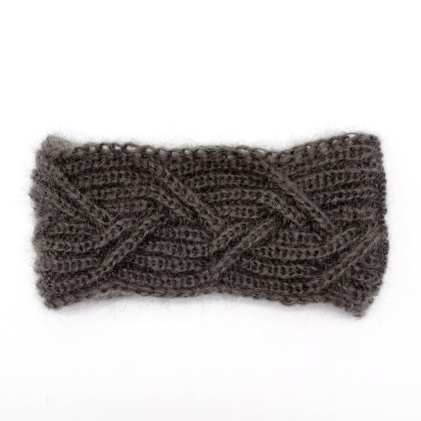 Handgesticktes Mohairstirnband