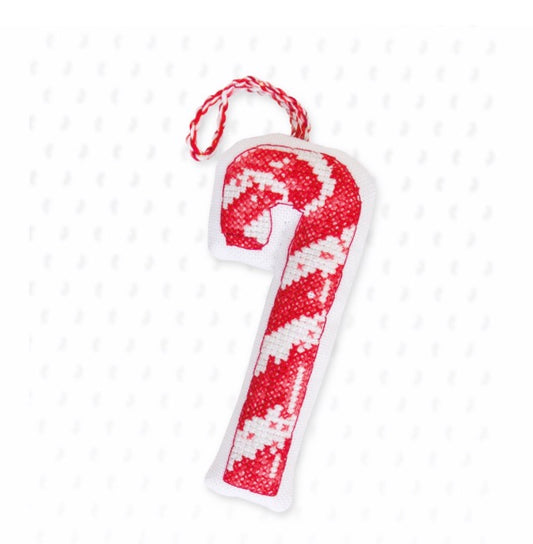 Cross stitch kit pendant "Candy Cane"