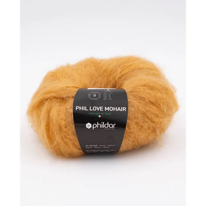 Wolle kaufen Hamburg PHIL LOVE MOHAIR von Phildar Zusammensetzung 70% Mohair, 30% Wolle Lauflänge 65 m/ 50 gr Nadel-Nr. 8