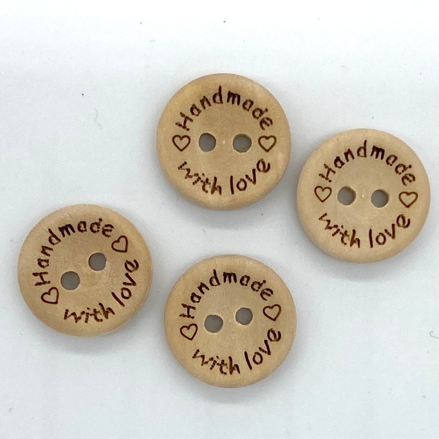 Wolle kaufen Hamburg Innenstadt Holzknöpfe "Handmade" - 15 mm