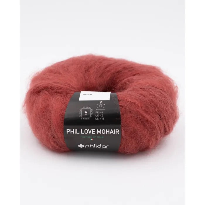 Hamburg Wolle kaufen PHIL LOVE MOHAIR von Phildar Zusammensetzung 70% Mohair, 30% Wolle Lauflänge 65 m/ 50 gr Nadel-Nr. 10