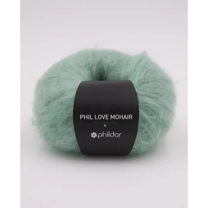 zum Stricken PHIL LOVE MOHAIR von Phildar Zusammensetzung 70% Mohair, 30% Wolle Lauflänge 65 m/ 50 gr Nadel-Nr. 16