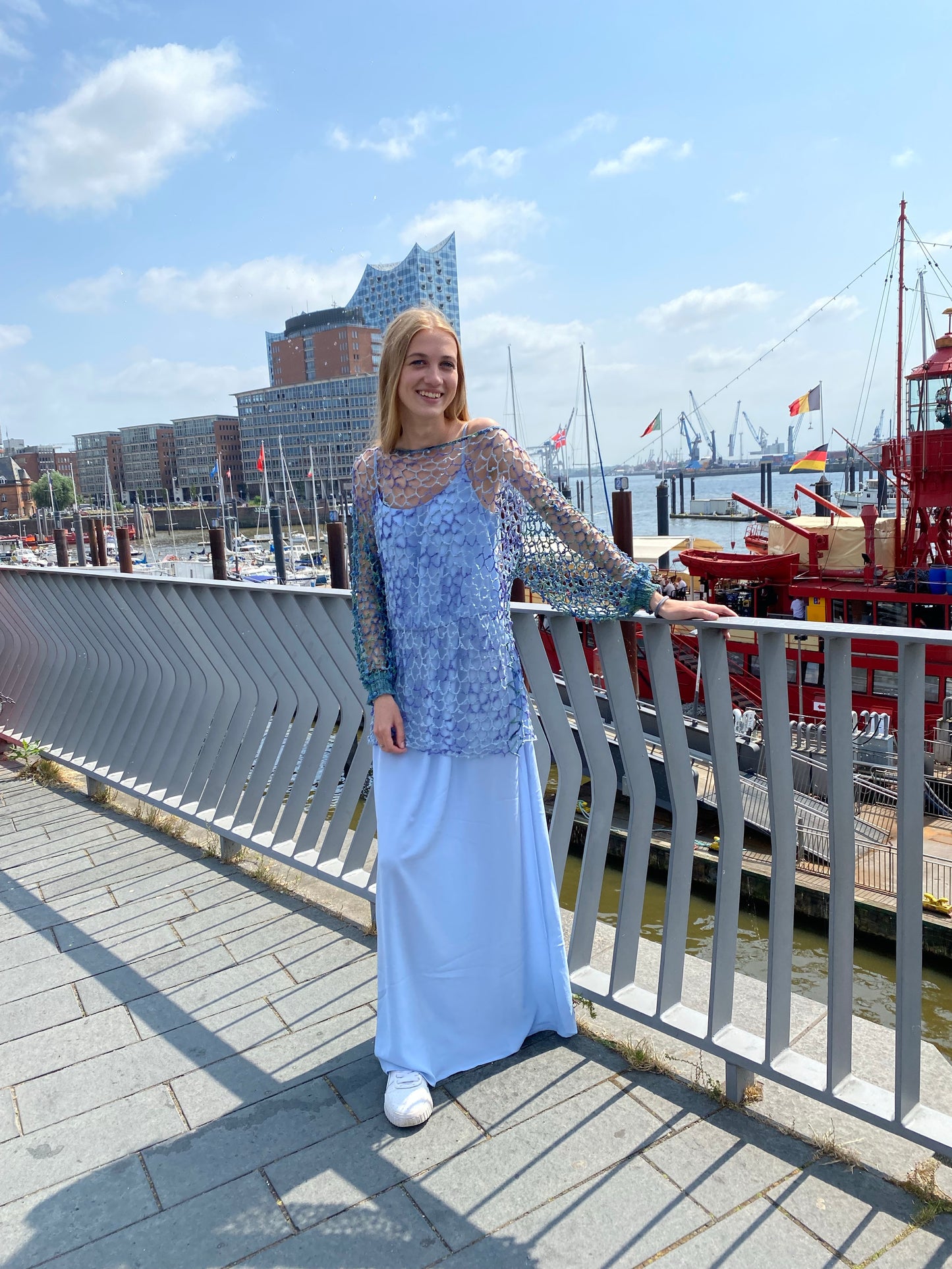 Damen Netz Sommerpullover "Meeresbrise"