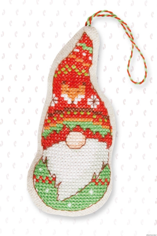 Cross stitch kit pendant "Gnome green"