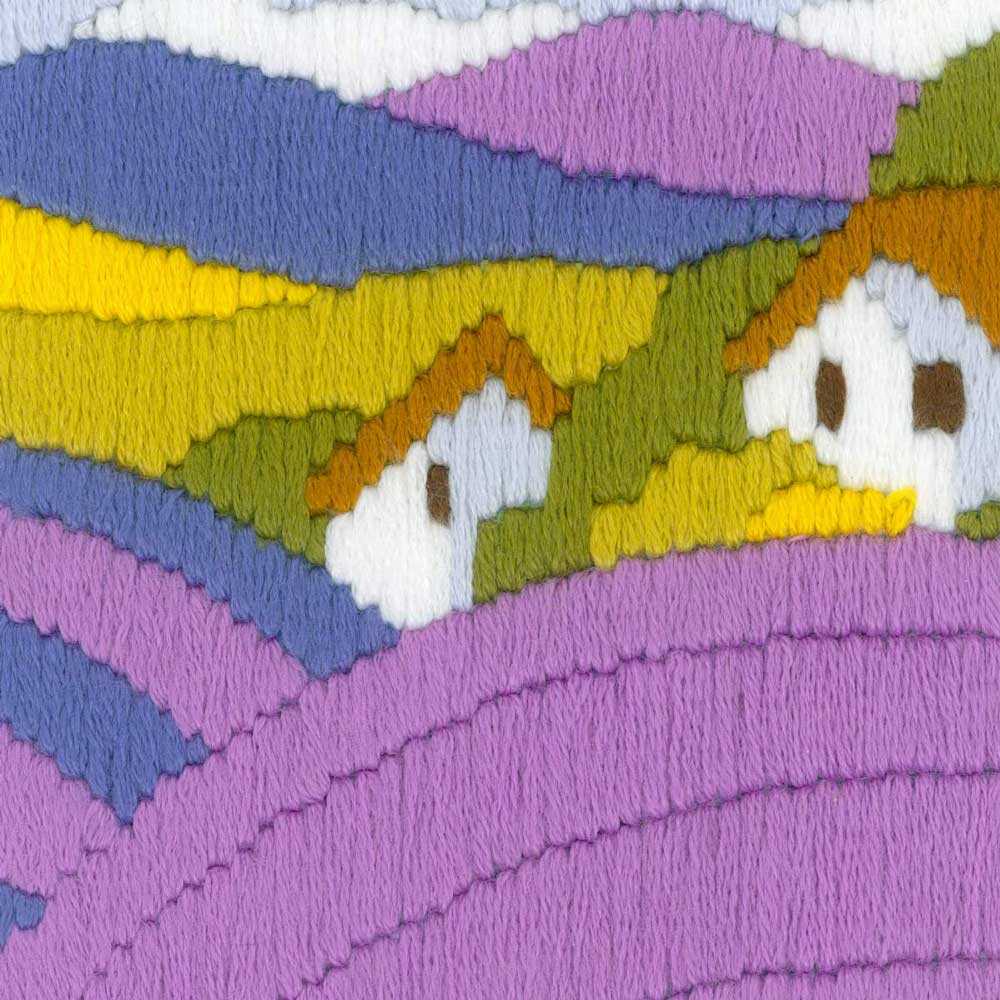"Lavendel" - Langstich-Set, Stickbild vorgezeichnet