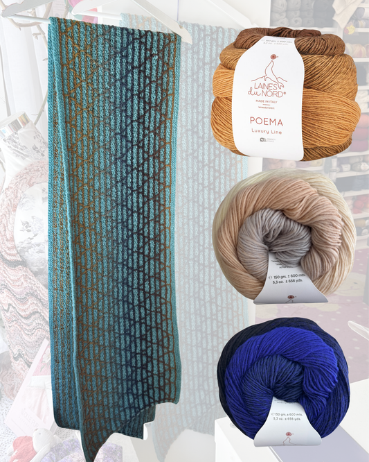 Poema von Laines du Nord — und warum der Blue Hour Scarf gerade eine zweite Chance bekommt