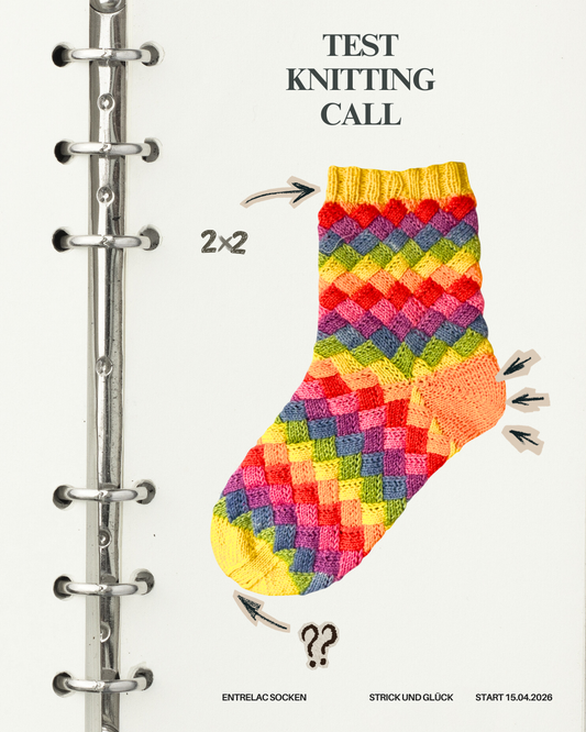 Entrelac Socken stricken Hamburg kaufen, bunte handgestrickte Socken mit Entrelac Muster und Struktur aus Quadraten