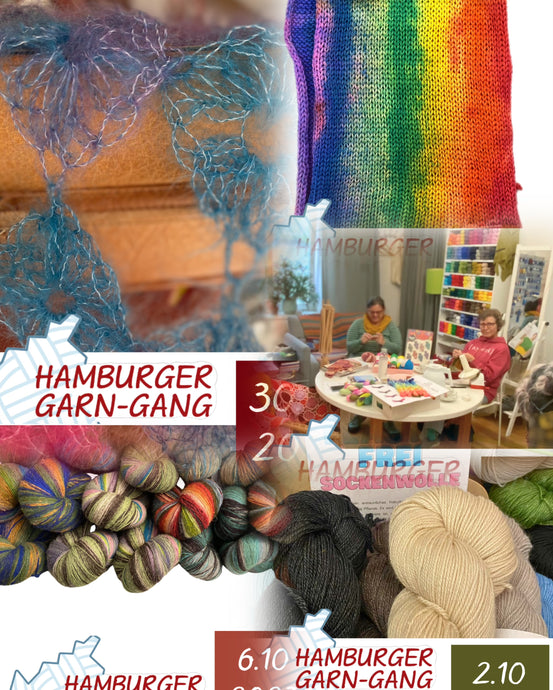 Programm der Veranstaltungen von Strick und Glück für den Hamburger Garn Gang 2023