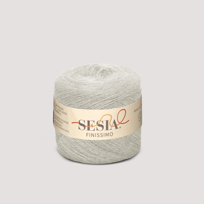 Sesia Finissimo in natürlichem Ecru — 100% Schurwolle, nicht einlaufend, für Strickmaschine Feinheit 12.