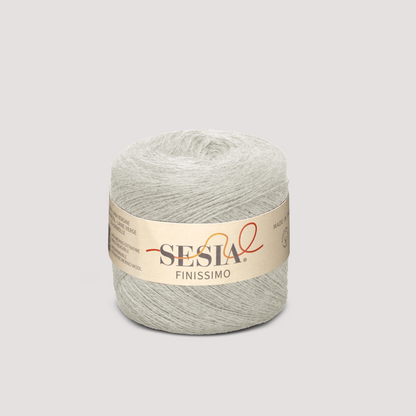 Sesia Finissimo in natürlichem Ecru — 100% Schurwolle, nicht einlaufend, für Strickmaschine Feinheit 12.