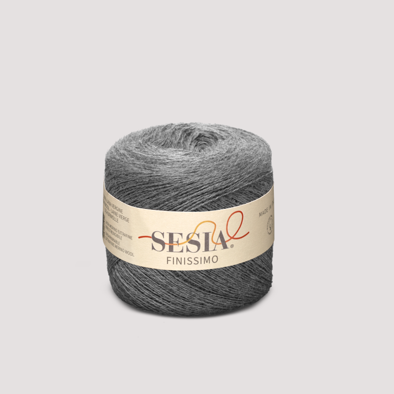 Sesia Finissimo in frischem mittel Gray — ultrafeine Merinowolle, nicht einlaufend, 750m auf 50g.