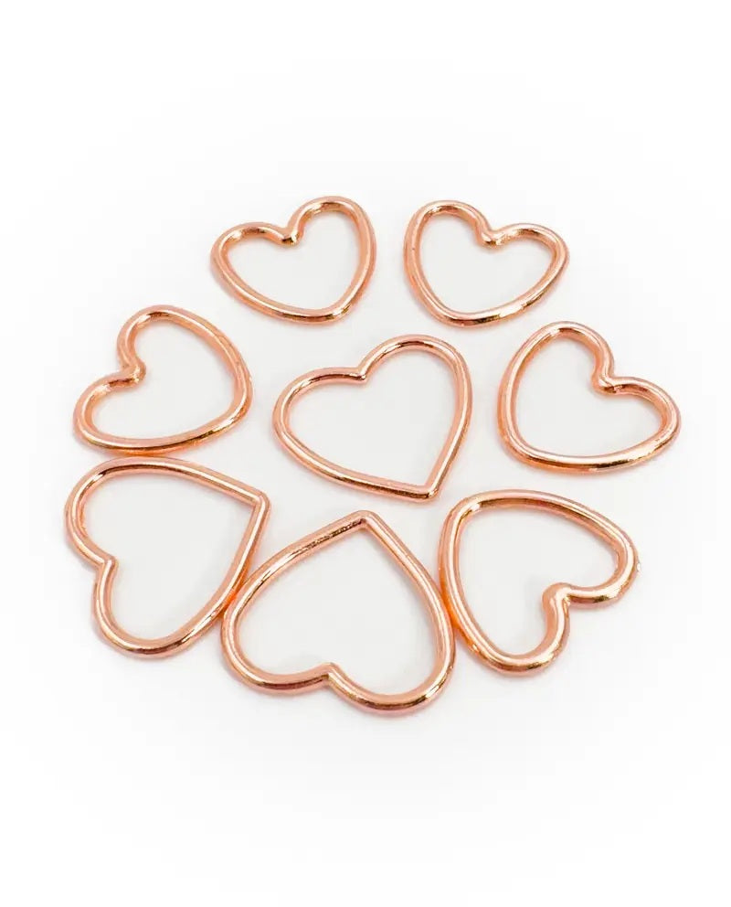 Herzförmige Maschenmarkierer Rose Gold in runder Aufbewahrungsbox, günstig in Hamburg kaufen