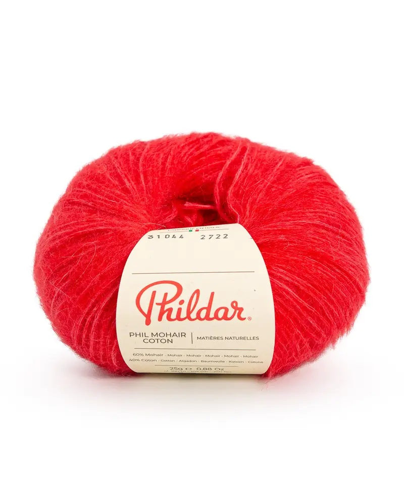 Phil Mohair Coton Garn aus Kid Mohair und Baumwolle, perfekt für feine Strickprojekte