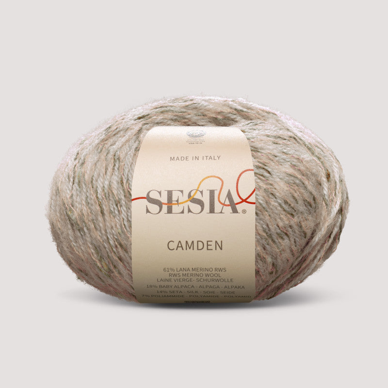 Sesia Camden Farbe 871 – Natur-Melange Garn aus RWS-Merinowolle für weiche Schals, Tücher und elegante Accessoires