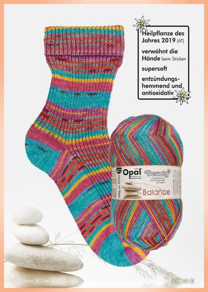 strumpfwolle kaufen	Balance - Beauty mit Edelweiß-Extrakt und Vitamin E - 4-fach Sockenwolle