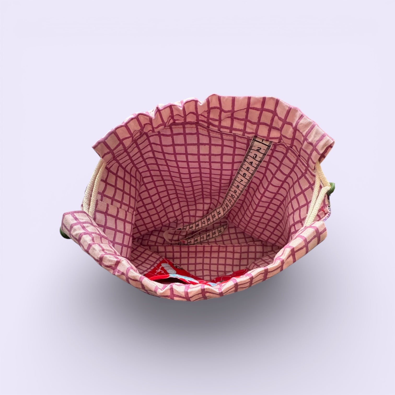 Strick Projektbeutel Lavendel Stofftasche mit Maßband kaufen Hamburg