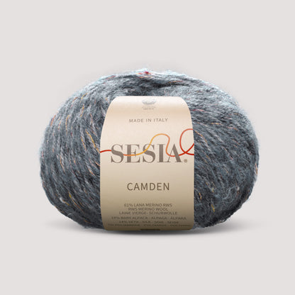 Sesia Camden Farbe 1665 – graublaues Tweedgarn aus Merino und Alpaka für stilvolle Strickjacken und Oversize-Pullover