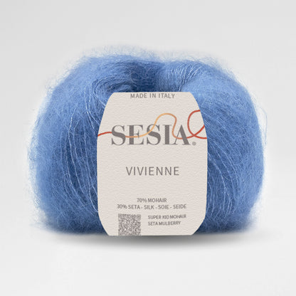 Sesia Vivienne Mohair-Seide-Garn in Hellblau – leichtes, luftiges Garn aus Super Kid Mohair und Seide, italienische Qualität