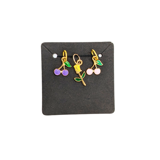 Handmade Maschenmarkierer Set "Kirschenglück"