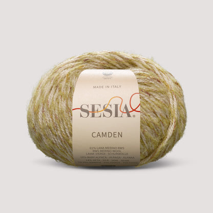Sesia Camden Farbe 2120 – salbeigrünes Naturgarn mit Baby Alpaka für edle Westen, Pullover und Cardigans