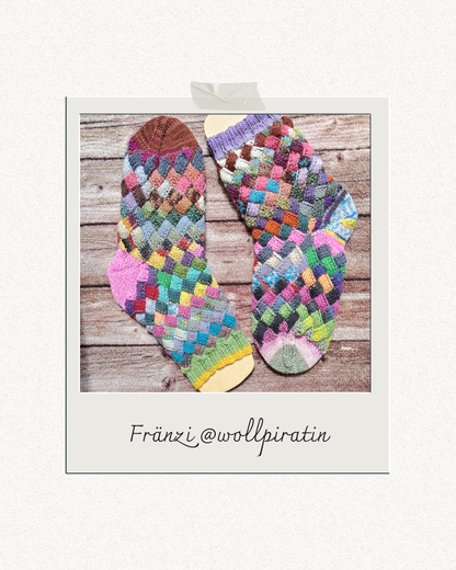 Entrelac Socken — Strick & Glück (Anleitung)