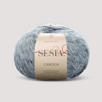 Sesia Camden Farbe 4524 – eisblaues Luxusgarn aus Merino, Alpaka und Seide für kuschelige Schals und Mützen