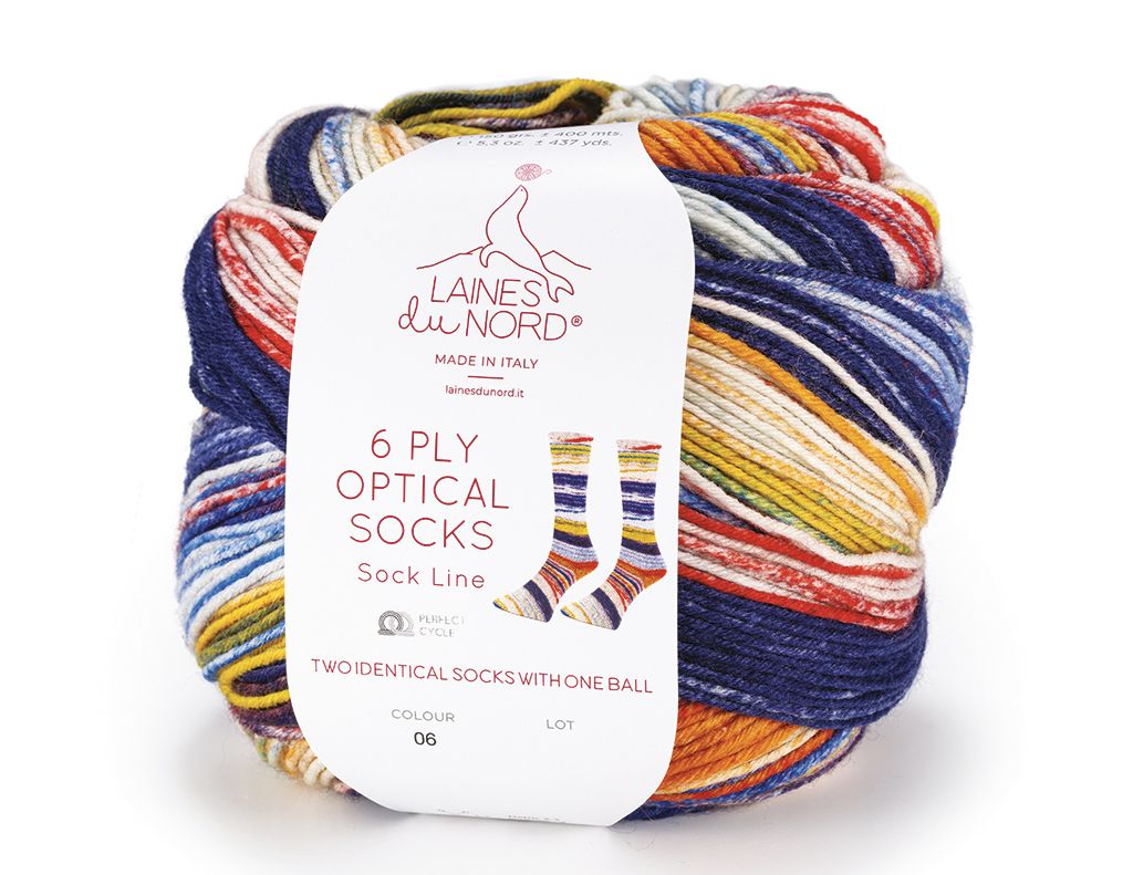 Laines du Nord 6 Ply Optical Socks – dicke Sockenwolle, Knäuel 150g