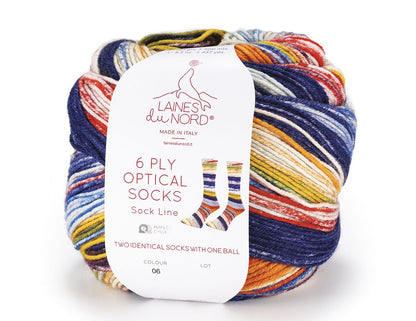 Laines du Nord 6 Ply Optical Socks – dicke Sockenwolle, Knäuel 150g