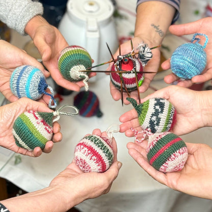 Course: Christmas ball in a knitted coat