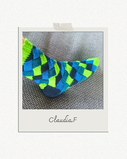 Entrelac Socken — Strick & Glück (Anleitung)