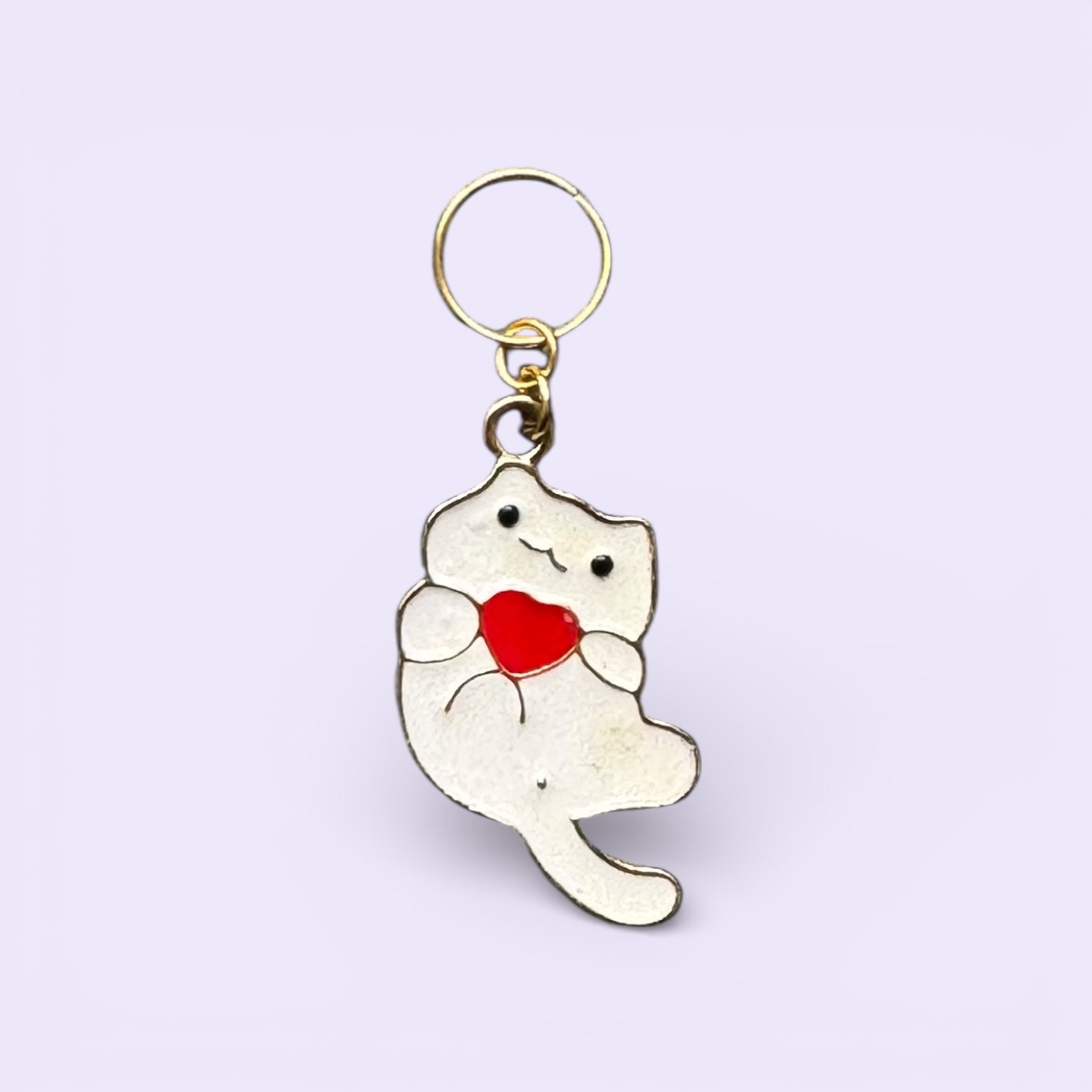 Maschenmarker Katze mit Herz Metall Emaille Strickmarker kaufen Hamburg