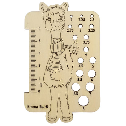 Alpaca Nadelmaß von Emma Ball – liebevolles Design, Geschenkidee für Stricker:innen
