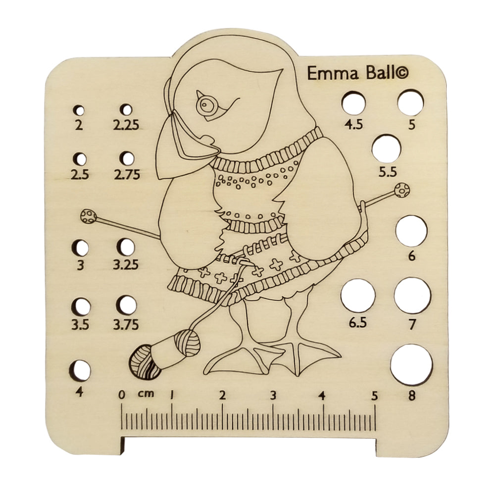 Woolly Puffin Nadelmaß – originelles Design von Emma Ball, tolle Geschenkidee