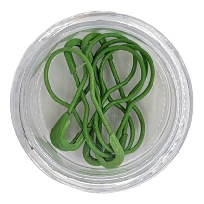 Elegant metal knitting markers with plastic container