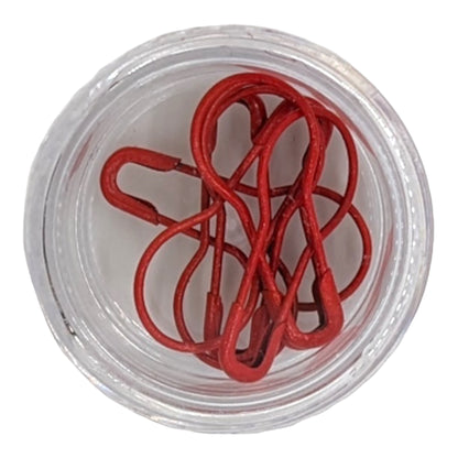 Elegant metal knitting markers with plastic container