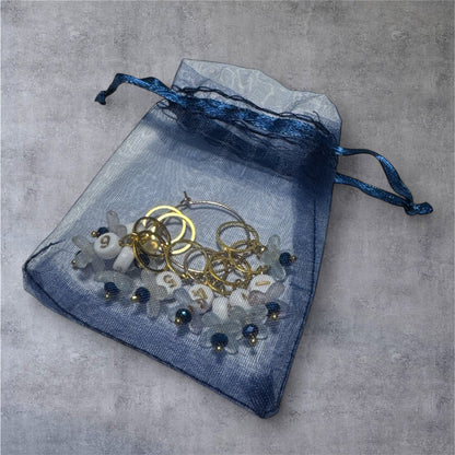Strickmarkierer-Set ReihenBlüten aus Metall und Emaille – handgefertigt und einzigartig