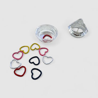 Bunte Herz Maschenmarkierer, 10 Stück im Set mit Dose, Strickmarkierer Metall kaufen Hamburg
