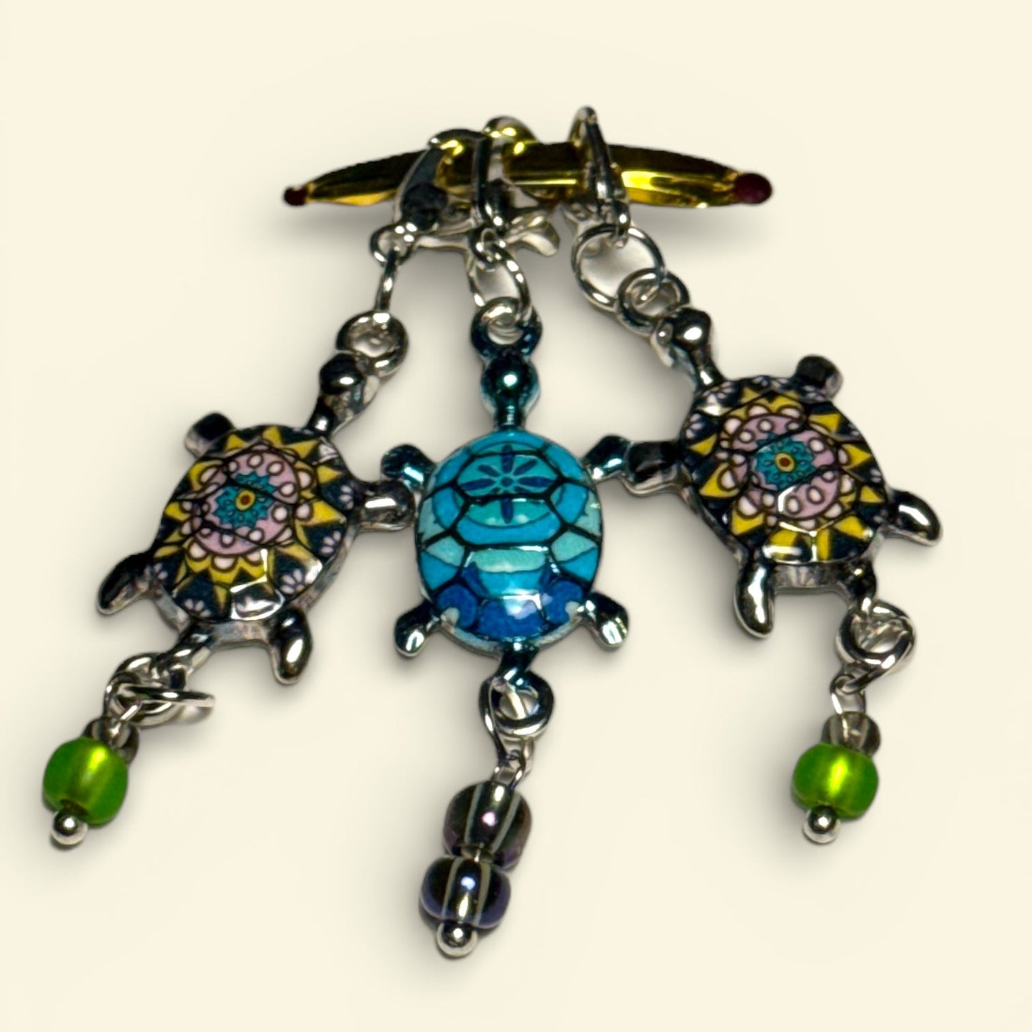 Maschenmarkierer Schildkröte Karabiner, Strickzubehör handgemacht, Stricken Hamburg kaufen