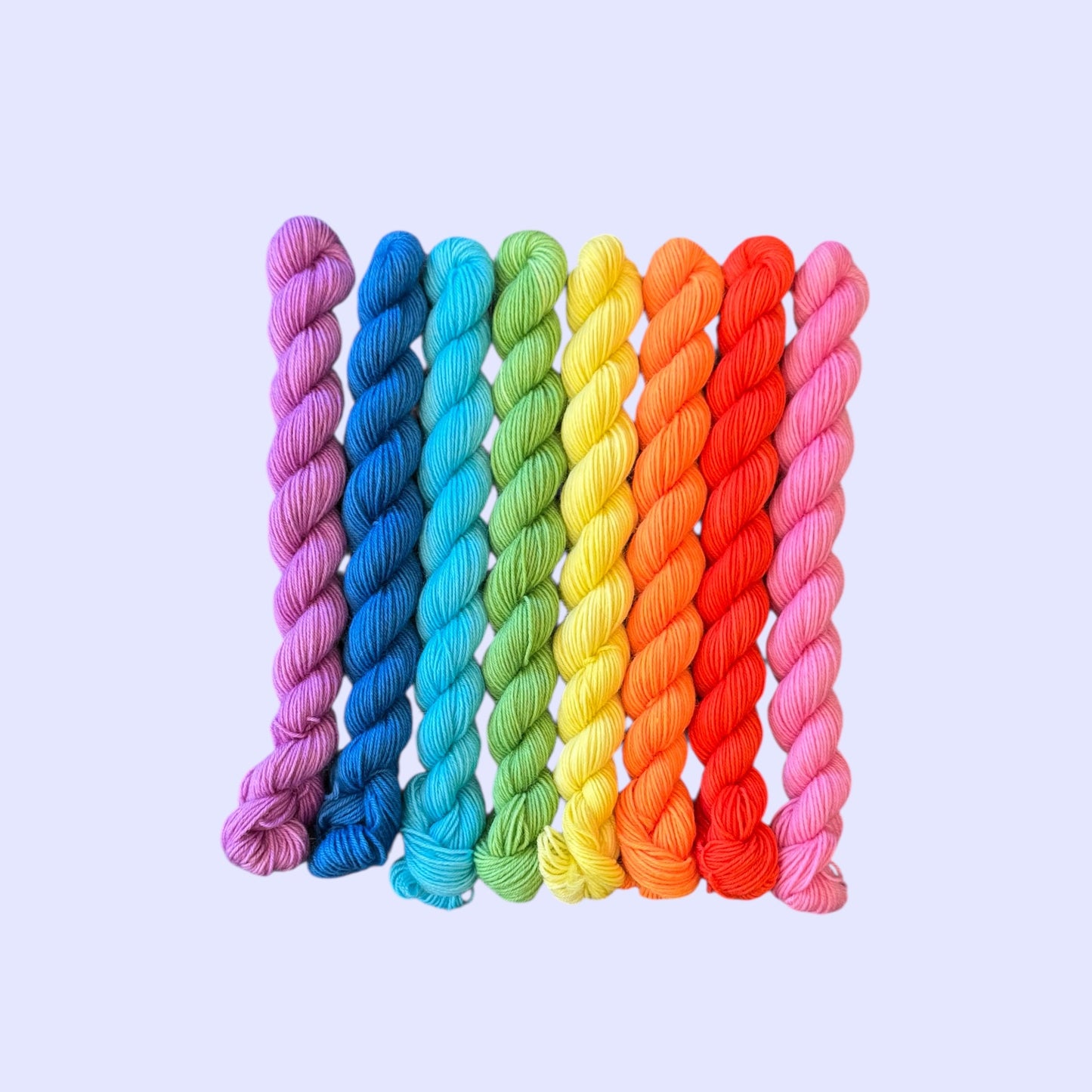 Mini Farbset Regenbogen handgefärbte Sockenwolle Farbverlauf Hamburg kaufen Stricken